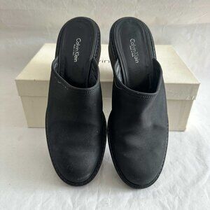 Authentic MINT Calvin Klein 90s black lug sole slide Sz 7.5